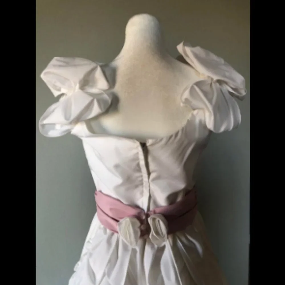 Vintage 1970s 1980s Princesscore Ruffled Gown